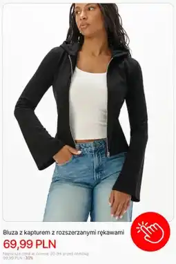 Cropp Bluza z kapturem z rozszerzanymi rękawami Cropp oferta