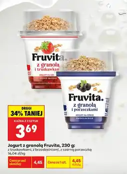 Biedronka Jogurt z granolą z brzoskwiniami Fruvita oferta
