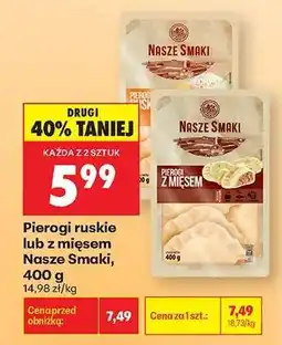 Biedronka Pierogi ruskie lub z mięsem Nasze Smaki, 400 g oferta