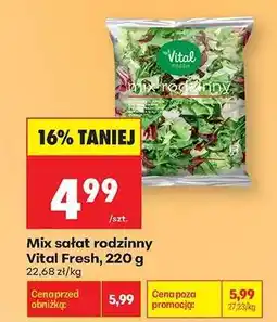 Biedronka Mix sałat rodzinny Vital Fresh, 220 g oferta