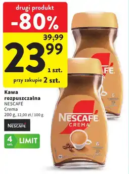 Intermarche Kawa rozpuszczalna NESCAFE Crema oferta