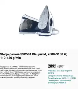Biedronka Stacja parowa SSP501 Blaupunkt, 2600-3100 W, 110-120 g/min oferta