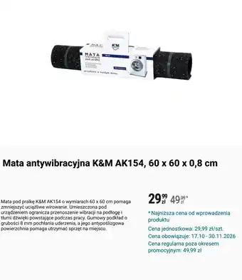 Mata antywibracyjna K&M AK154, 60 x 60 x 0,8 cm
