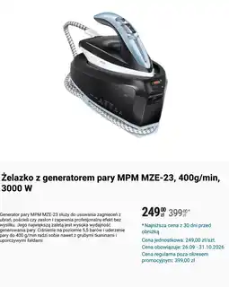 Biedronka Żelazko z generatorem pary MPM MZE-23, 400g/min, 3000 W oferta