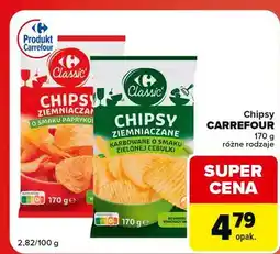 Globi Chipsy karbowane o smaku zielonej cebulki Carrefour Classic oferta