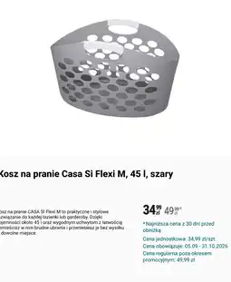 Biedronka Kosz na pranie Casa Si Flexi M, 45 l, szary oferta
