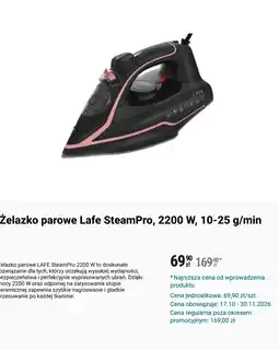 Biedronka Żelazko parowe Lafe SteamPro, 2200 W, 10-25 g/min oferta