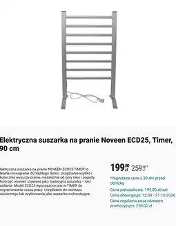 Biedronka Elektryczna suszarka na pranie Noveen ECD25, Timer, 90 cm oferta