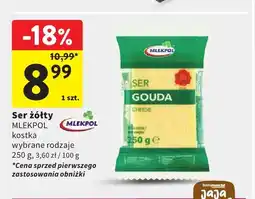 Intermarche Ser żółty w kostce Mlekpol oferta