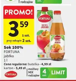 Intermarche Sok jabłko Fortuna 100% oferta