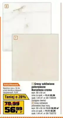 OBI Gres szkliwiony polerowany Barcelona crema oferta