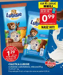 Lewiatan Ciastka Lubisie nadzienie czekoladowe, mleczne oferta