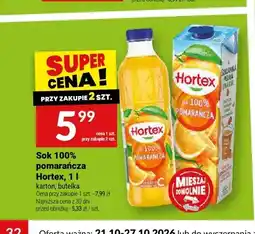 Twój Market Sok 100% pomarańcza Hortex butelka oferta