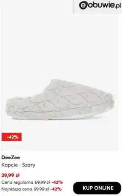 eobuwie Kapcie szary DeeZee oferta