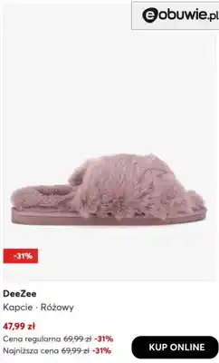 eobuwie Kapcie różowy DeeZee oferta