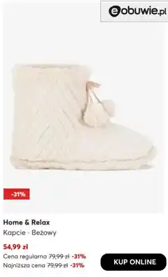 eobuwie Kapcie beżowe Home & Relax oferta