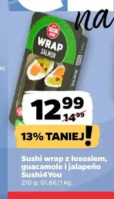 Netto Sushi wrap z łososiem, guacamole i jalapeño Sushi4You oferta