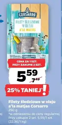 Netto Filety śledziowe w oleju a'la matjas Corsarro oferta