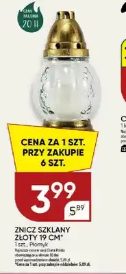 Chata Polska Znicz szklany złoty 19 cm Płomyk oferta