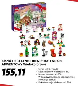 Media Markt Klocki LEGO 41706 Friends kalendarz adwentowy wielokolorowe oferta