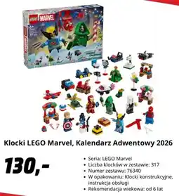 Media Markt Klocki LEGO Marvel Kalendarz Adwentowy 2026 oferta