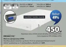 JYSK Materac sprężynowy Stria Dreamzone 80x200 cm oferta
