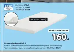 JYSK Materac piankowy Hasla 80x200 cm oferta