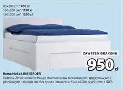JYSK Rama łóżka Limfjorden 140x200 cm oferta