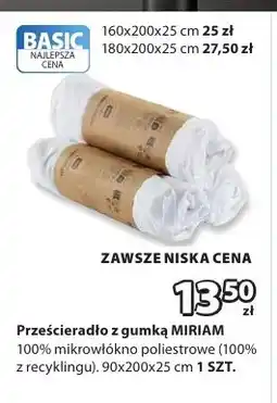 JYSK Prześcieradło z gumką Miriam 90x200x25 cm oferta