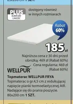 JYSK Topmaterac Wellpur Frya 80x200 cm oferta