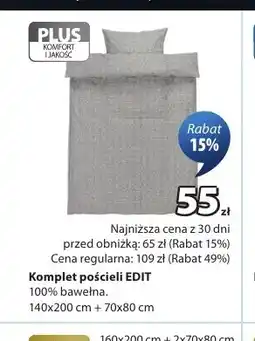 JYSK Komplet pościeli Edit 140x200 cm + 70x80 oferta
