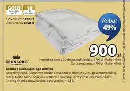 JYSK Kołdra z puchu gęsiego Okken 135x200 cm Kronborg oferta