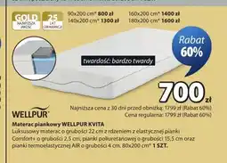 JYSK Materac piankowy Wellpur Kvita 80x200 cm oferta