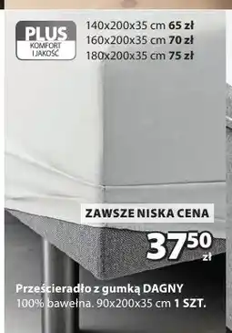JYSK Prześcieradło z gumką Dagny 140x200x35 cm oferta
