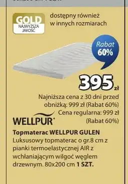 JYSK Topmaterac Wellpur Gulen 80x200 cm oferta