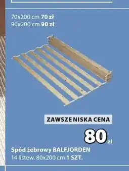 JYSK Spód żebrowy Balfjorden 70x200 cm oferta