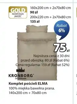 JYSK Komplet pościeli Elma 140x200 cm + 70x80 cm Kronborg oferta