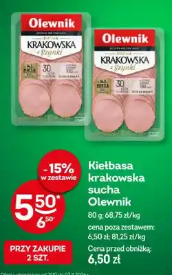 Żabka Kiełbasa krakowska sucha Olewnik oferta