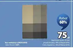 JYSK Koc wełniany Lundkarse 130x170 cm oferta