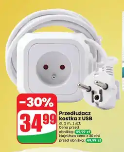 Dino Przedłużacz kostka z USB 2 m oferta