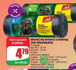Dino Worki na śmieci z taśmą 35 l Jan Niezbędny oferta