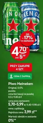 Żabka Piwo Heineken Original 0,0% oferta
