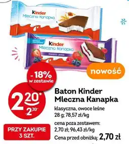 Żabka Baton Kinder Mleczna Kanapka oferta