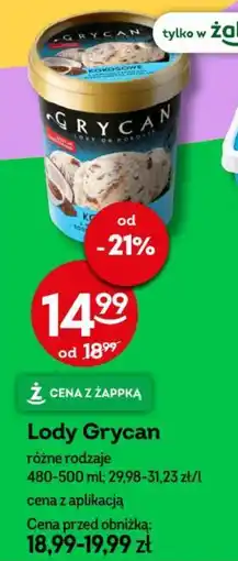 Żabka Lody Grycan oferta