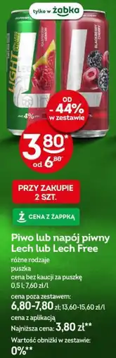 Żabka Piwo lub napój piwny Lech lub Lech Free oferta