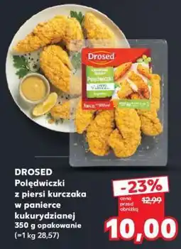 Kaufland DROSED Polędwiczki z piersi kurczaka w panierce kukurydzianej 350 g opakowanie oferta