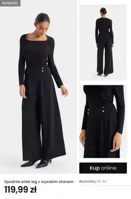 Spodnie wide leg z wysokim stanem