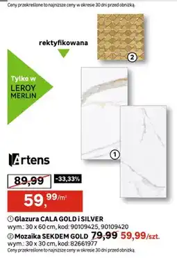 Leroy Merlin Glazura Cala Gold Artens 30x60 cm oferta