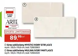 Leroy Merlin Gres szkliwiony Mystic Ivory STR1,43/2 Arte oferta