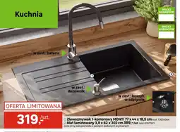 Leroy Merlin Zlewozmywak 1-komorowy Monti 77x44x18,5 cm oferta